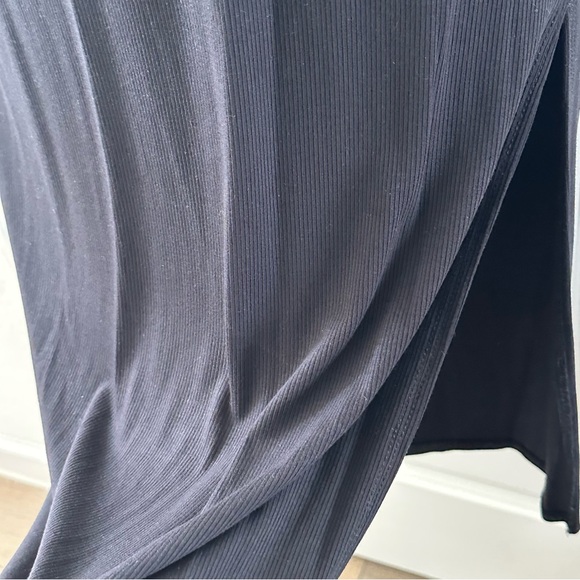 Black Halter Midi Dress L By See You Monday Rayon & Spandex - Picture 6 of 6